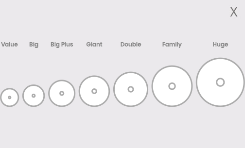 Bounty Roll Size Chart